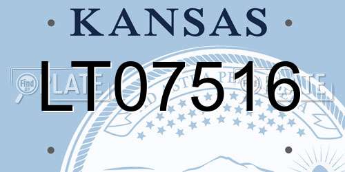 LT07516 Kansas License Plate