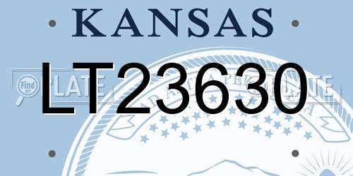 LT23630 Kansas License Plate