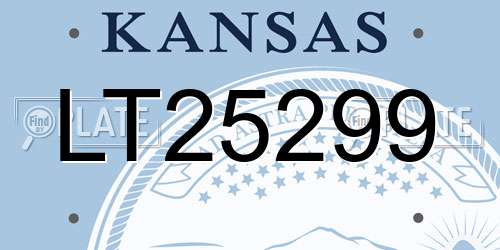 LT25299 Kansas License Plate