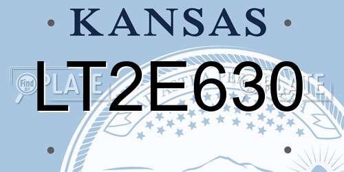 LT2E630 Kansas License Plate