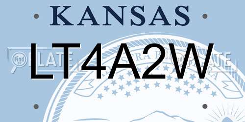 LT4A2W Kansas License Plate