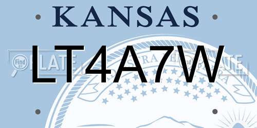 LT4A7W Kansas License Plate