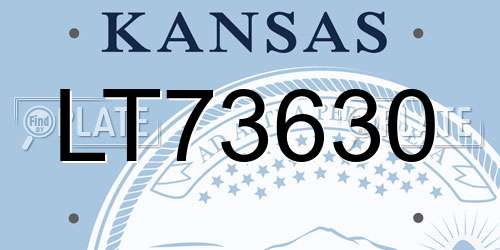 LT73630 Kansas License Plate