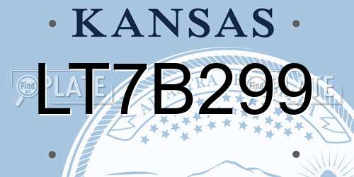 LT7B299 Kansas License Plate