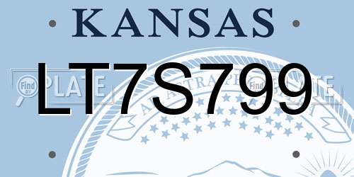 LT7S799 Kansas License Plate
