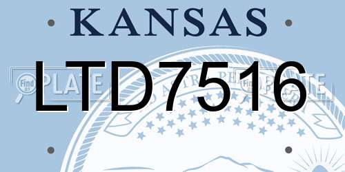 LTD7516 Kansas License Plate