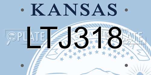 LTJ318 Kansas License Plate