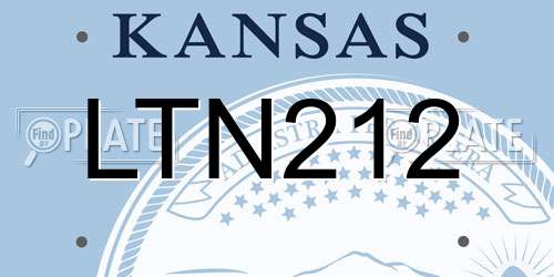 LTN212 Kansas License Plate