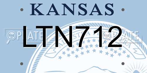 LTN712 Kansas License Plate