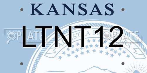 LTNT12 Kansas License Plate