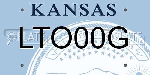 LTO00G Kansas License Plate