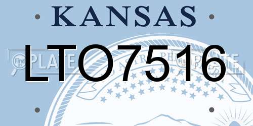 LTO7516 Kansas License Plate