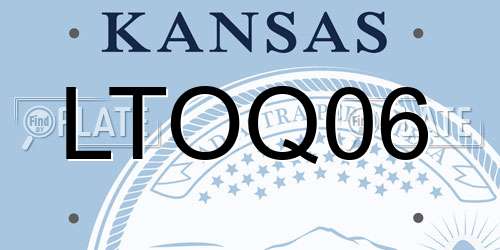 LTOQ06 Kansas License Plate