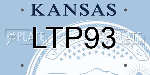 LTP93 Kansas License Plate