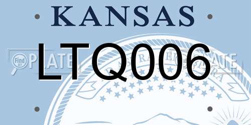 LTQ006 Kansas License Plate