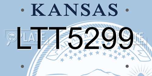 LTT5299 Kansas License Plate