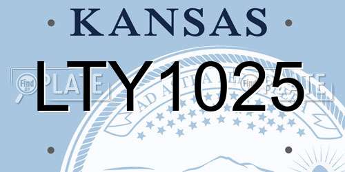 LTY1025 Kansas License Plate