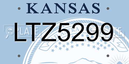 LTZ5299 Kansas License Plate
