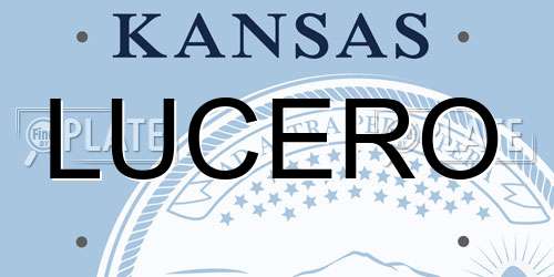 LUCERO Kansas License Plate