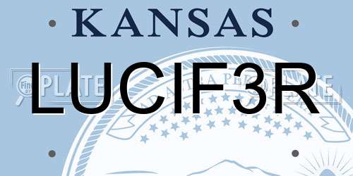 LUCIF3R Kansas License Plate