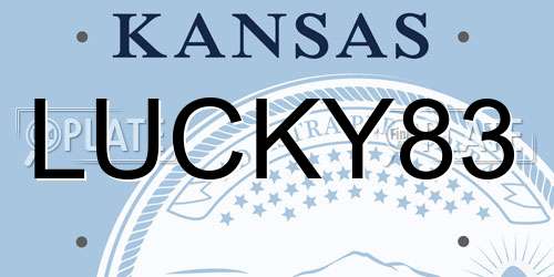LUCKY83 Kansas License Plate