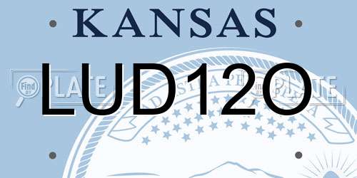 LUD12O Kansas License Plate