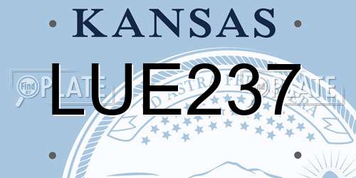LUE237 Kansas License Plate