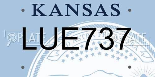 LUE737 Kansas License Plate