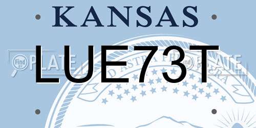LUE73T Kansas License Plate