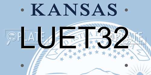 LUET32 Kansas License Plate