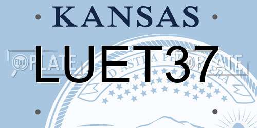 LUET37 Kansas License Plate