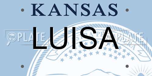 LUISA Kansas License Plate