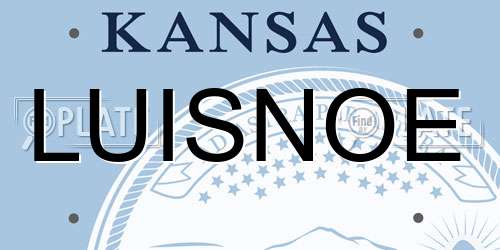 LUISNOE Kansas License Plate