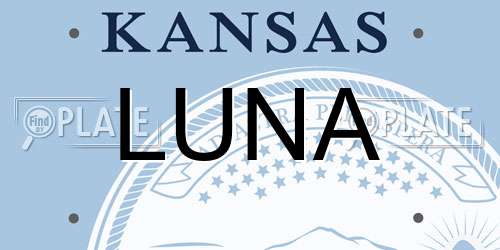 LUNA Kansas License Plate