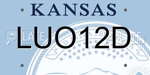 LUO12D Kansas License Plate