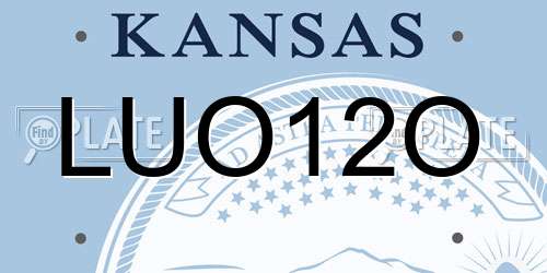 LUO12O Kansas License Plate