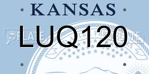 LUQ120 Kansas License Plate