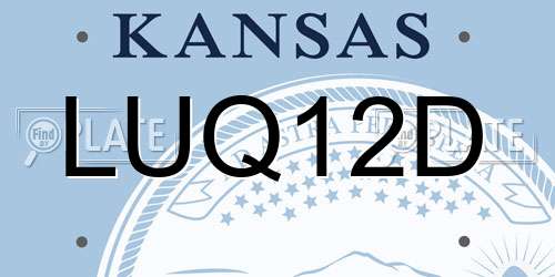 LUQ12D Kansas License Plate