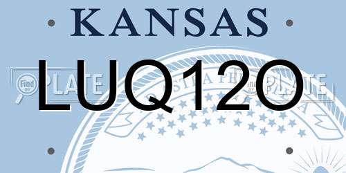 LUQ12O Kansas License Plate