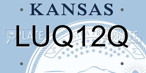LUQ12Q Kansas License Plate