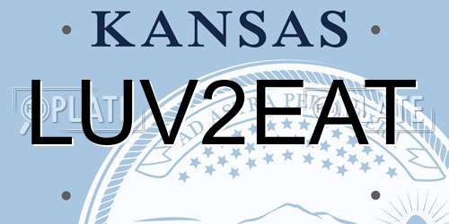 LUV2EAT Kansas License Plate