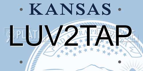 LUV2TAP Kansas License Plate