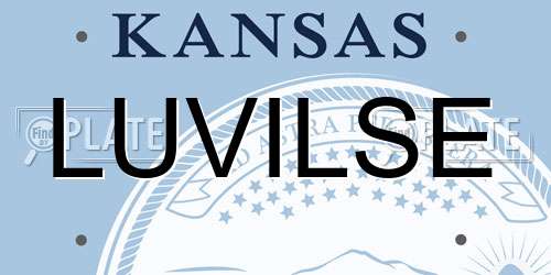 LUVILSE Kansas License Plate