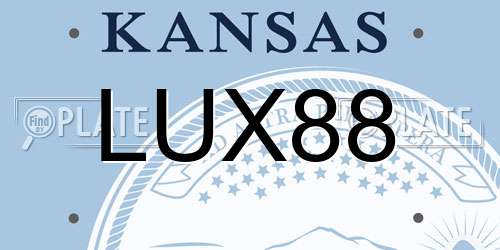 LUX88 Kansas License Plate