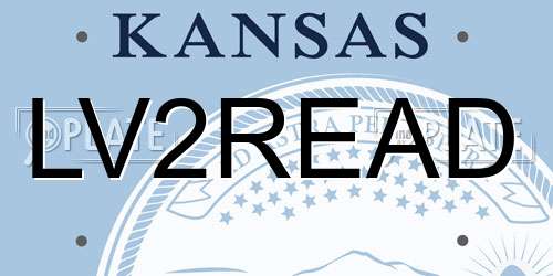 LV2READ Kansas License Plate