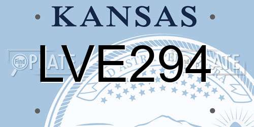 LVE294 Kansas License Plate