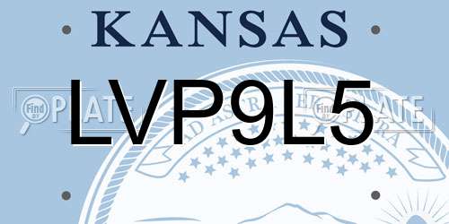 LVP9L5 Kansas License Plate