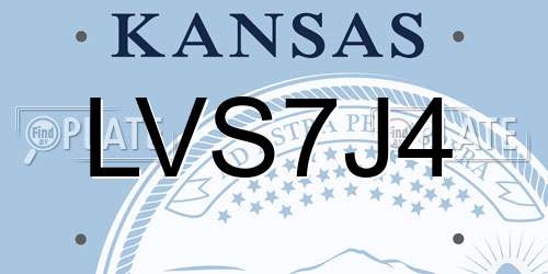 LVS7J4 Kansas License Plate