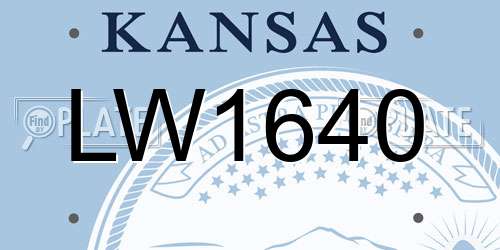 LW1640 Kansas License Plate
