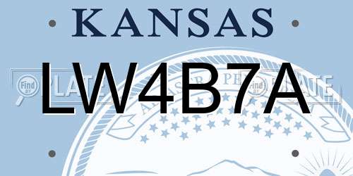 LW4B7A Kansas License Plate
